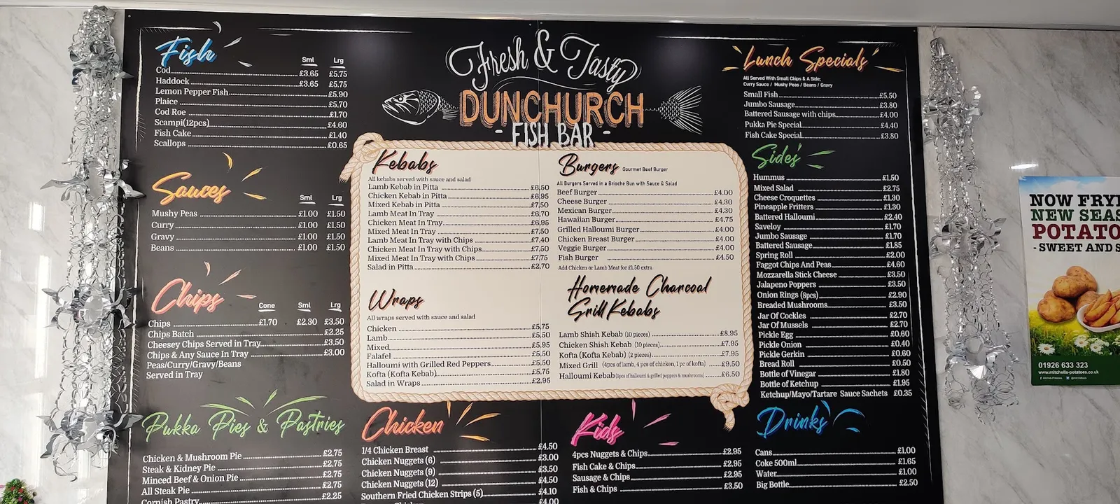 Huge Menu Range — Dunchurch Fish Bar — Fish and chips takeaway in Rugby