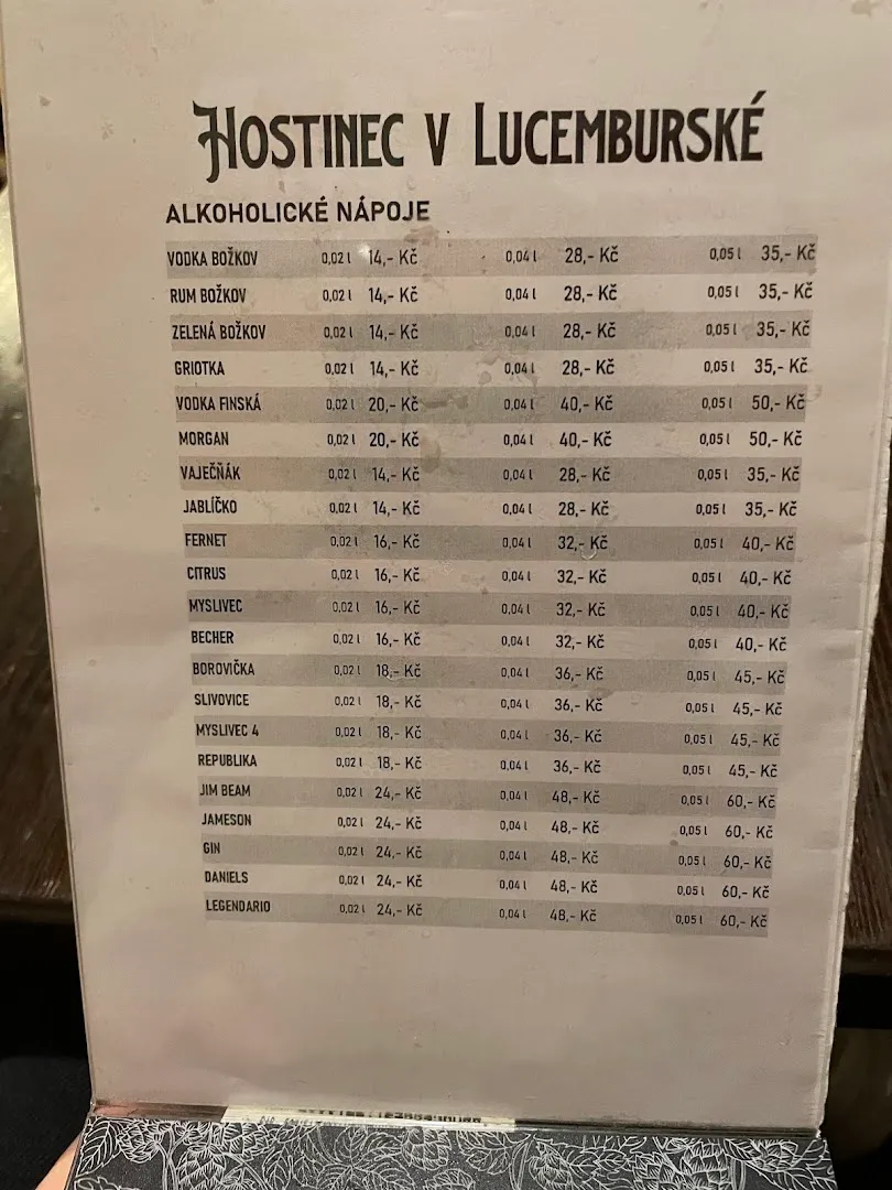 Klidné posezení — Hostinec V Lucemburské — hospoda v Vinohrady